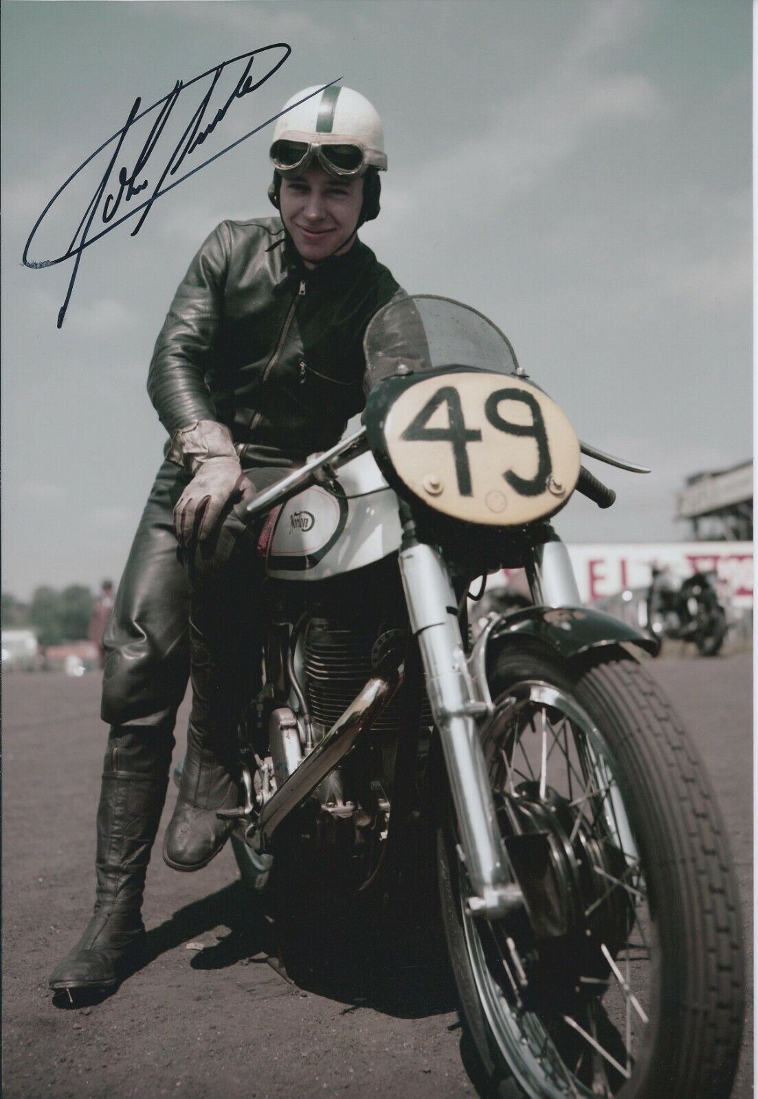 John Surtees SIGNED Autograph 12x8 Photo Poster painting Norton Racing Legend AFTAL RD COA IOM