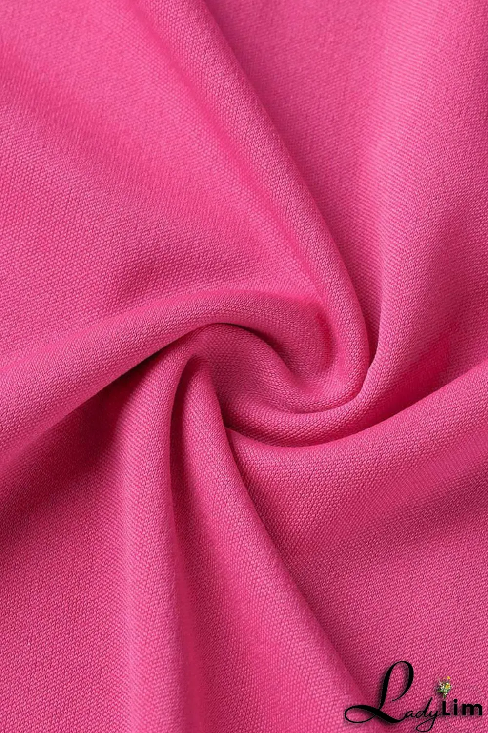 Rose Red Fashion Casual Solid Split Joint Regular High Waist Wide Leg Trousers