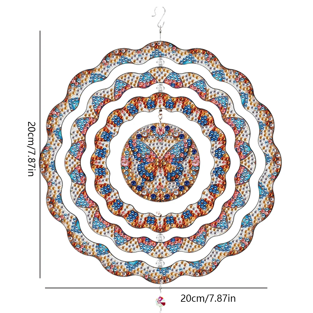 Diamond Painting Rotating Wind Chime Diamond Art Hanging Pendant (Butterfly B)