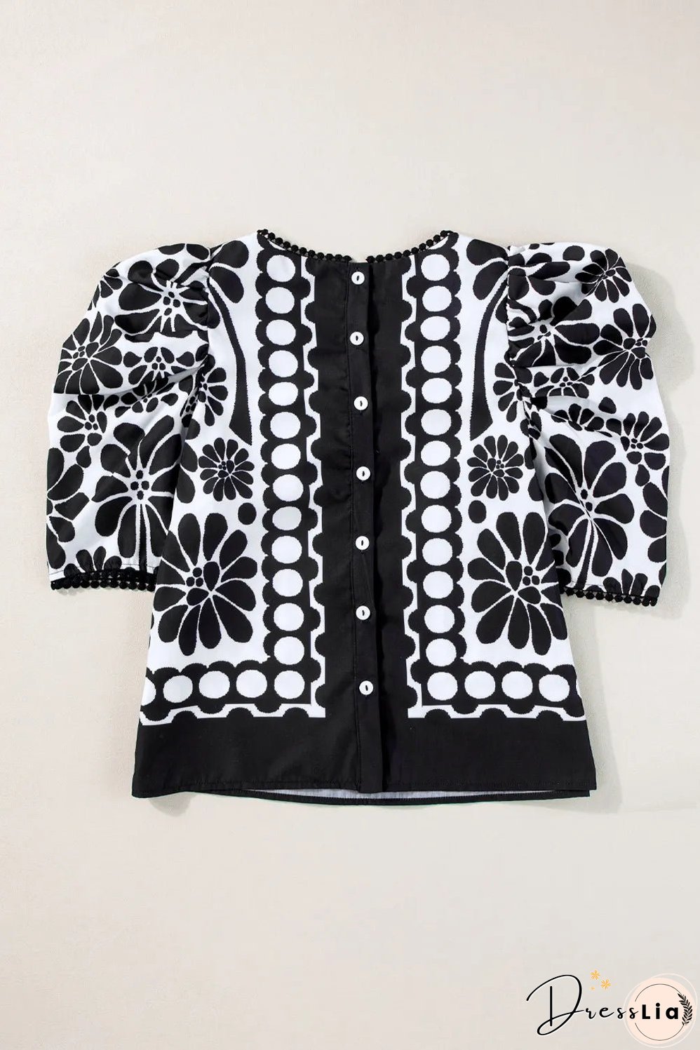 Printed Round Neck Half Sleeve Blouse