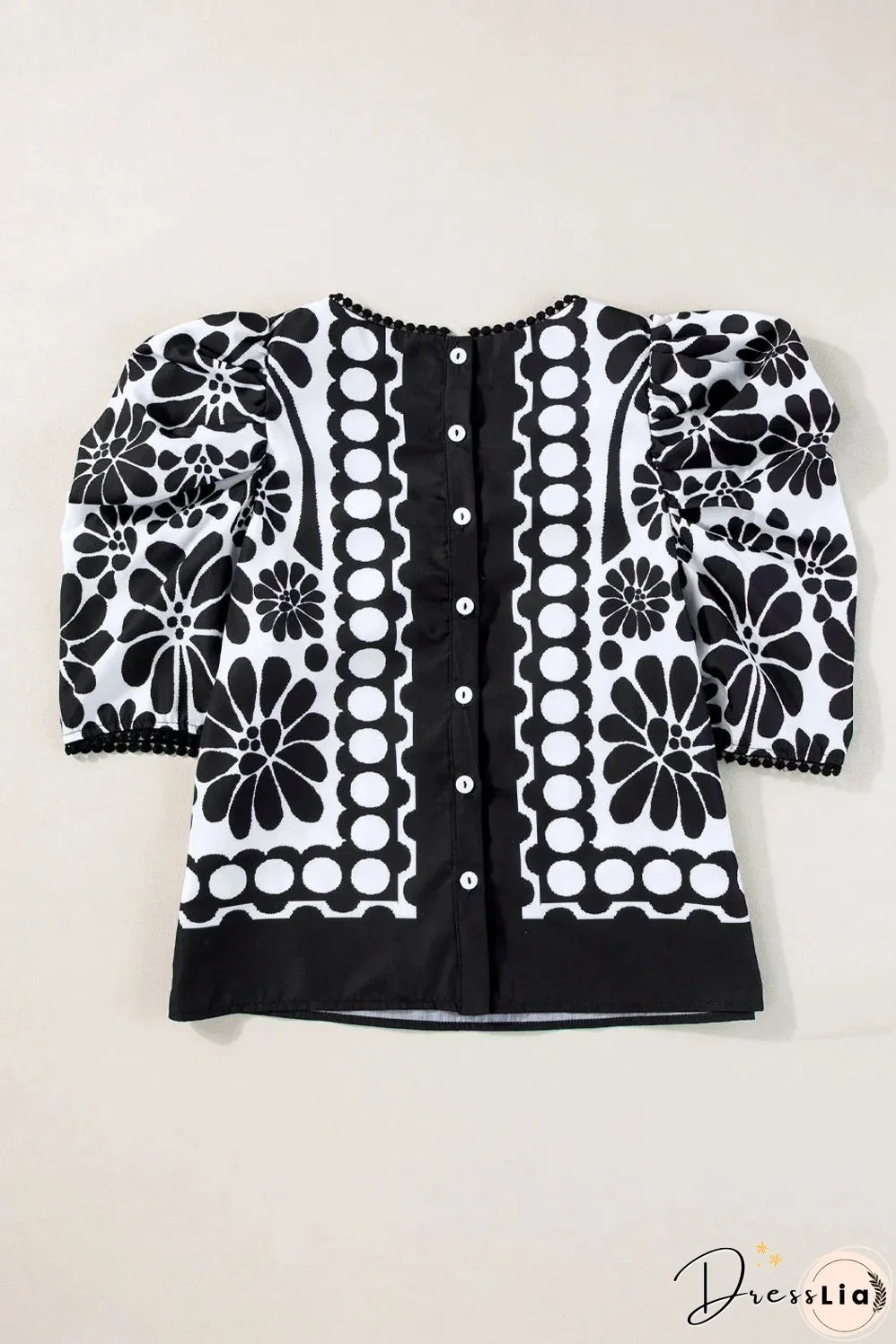 Printed Round Neck Half Sleeve Blouse