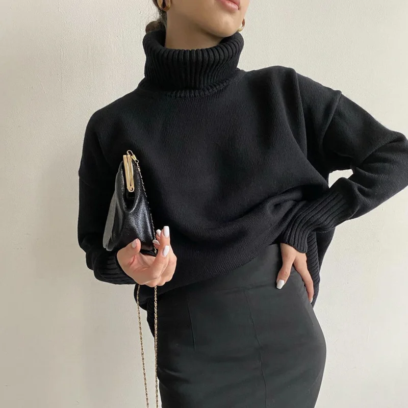 Elegant Turtleneck Loose Casual Sweater