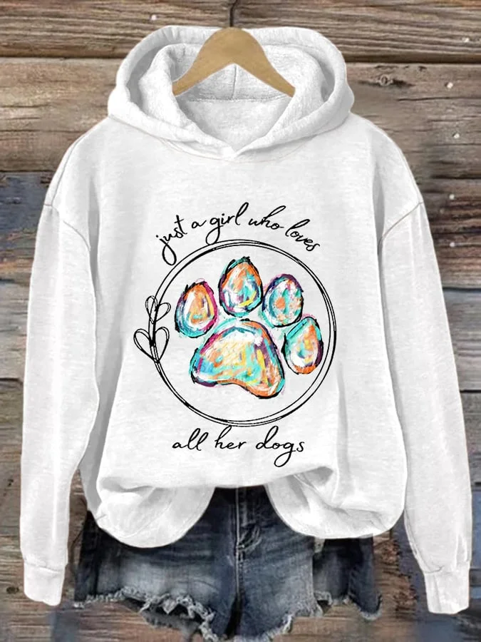 Women's Just A Girl Who Loves All Her Dogs Casual Hoodie socialshop
