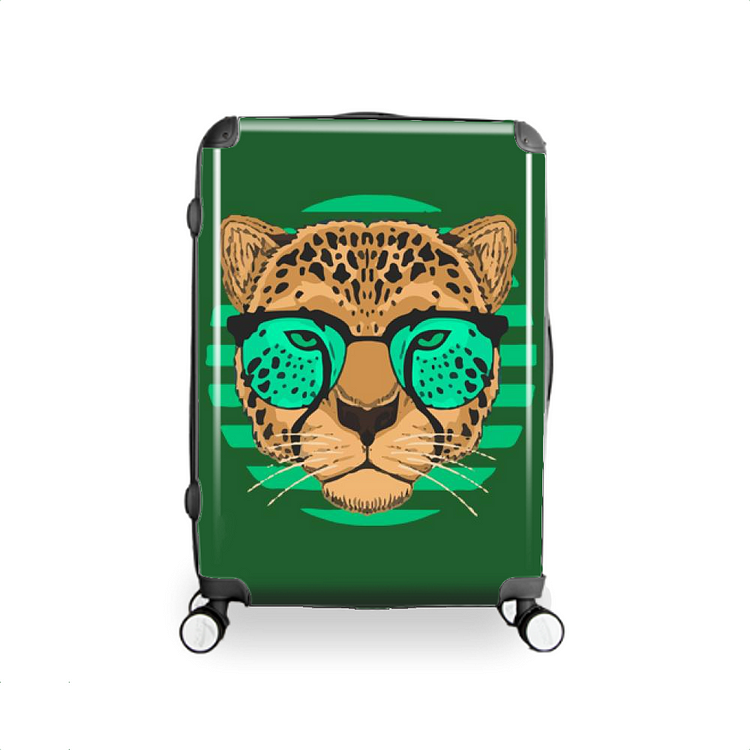 Cute Cub Pirate Hippie Glasses, Cheetah Hardside Luggage