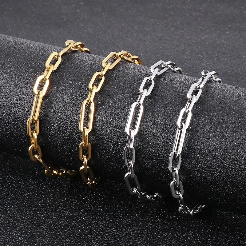 Titanium Steel 18K Gold Plated Hip-Hop Rock Patchwork Solid Color Necklace