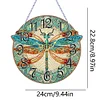 Diamond Painting Wooden Dragonfly Hanging Clock Kit
