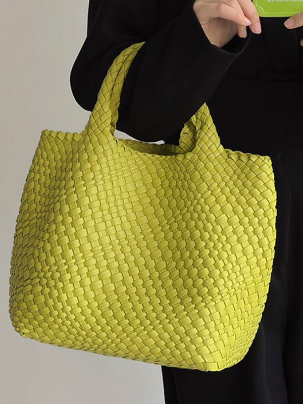 Elegant Solid Color Woven Tote Handbags – The Epitome of Style and ...