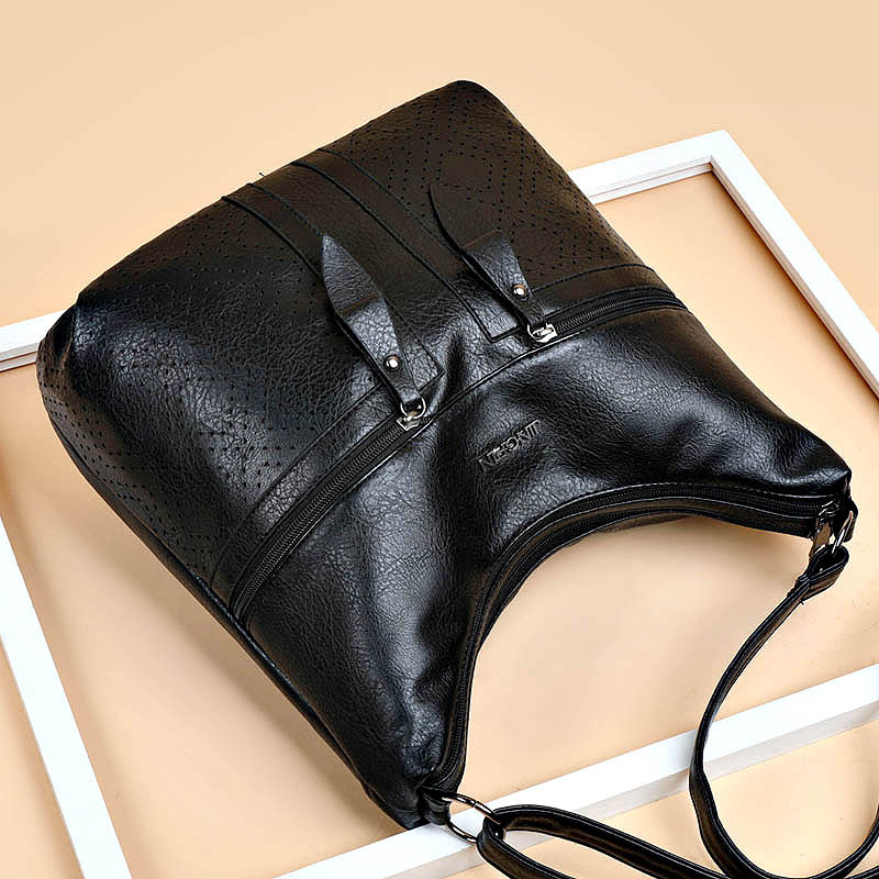 Vintage Wash Leather Messenger Bag Women's Large Capacity Middle-aged Mother Bag Women's Shoulder Bag