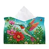 (24cm)Diamond Art Tissue Box Cover DIY PU Desktop Organizer Large(Bird)