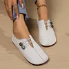 Gioiacombo&trade; Scarpe casual in pelle con punta tonda retr&ograve; da donna