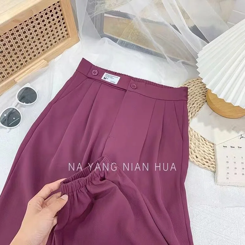 Casual Women Ankle-Length Pants Autumn New Elastic High Waist Harem Fashion Solid Letter Loose Female Trousers New