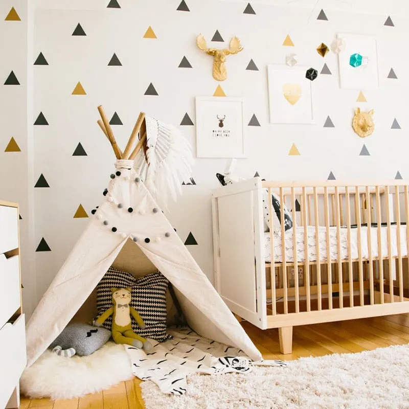 Little Triangles Baby Girl Room Decorative Stickers Children Bedroom Wall Sticker For Kids Room Children Wall Decal Stickers