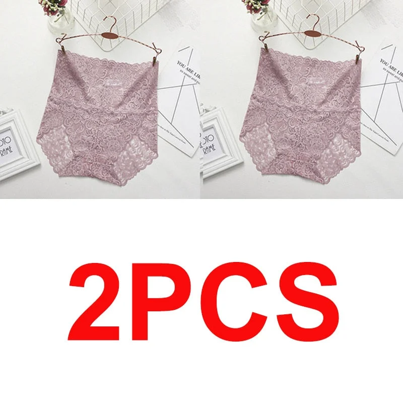 M-XXXL Women High Waist Lace Panties Sexy Underwear Women  Floral Transparent Lingerie Female Briefs Underpants Plus Size Pantys