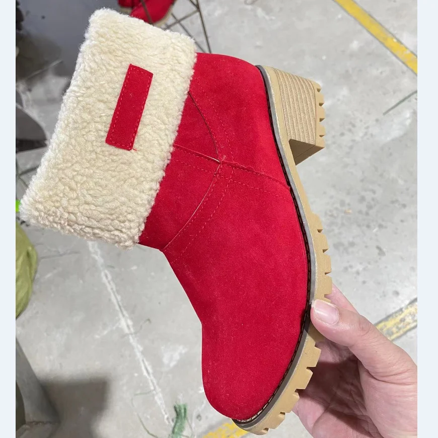 Churchf Churchf Fashionable Winter Large-Size Boots Lamb Wool Two Cotton Shoes To Keep Warm Snow Boots