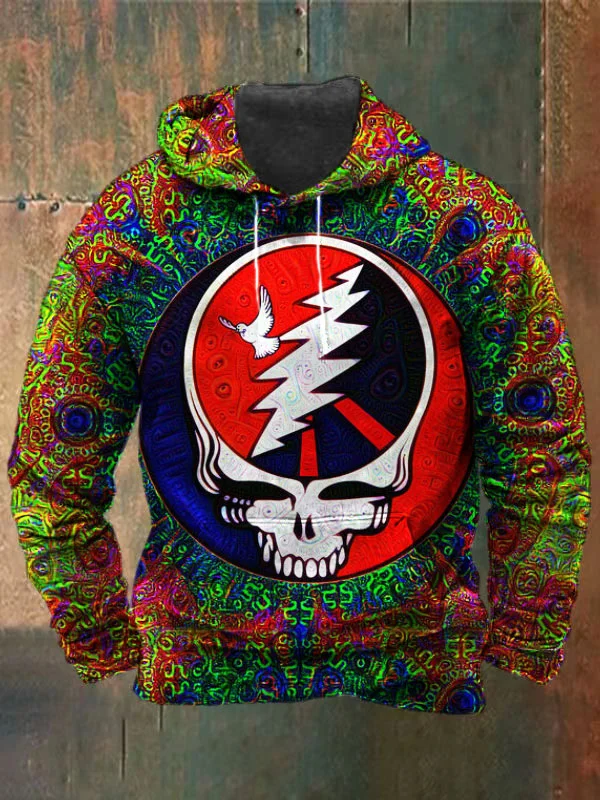 Unisex Skull Print Heavyweight Hoodies