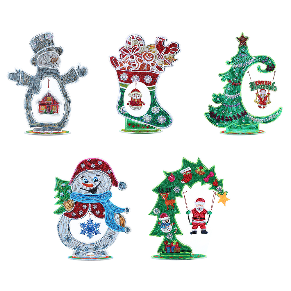 Christmas Diamond Art Ornaments Rhinestones Single-Sided for Kids