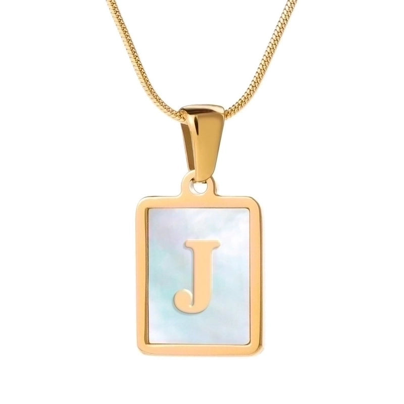 Stainless Steel 18K Gold Plated Casual Commute Plating Inlay Letter Shell Pendant Necklace