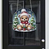 DIY Christmas Bear Acrylic Special Shape Diamond Painting Hanging Pendant