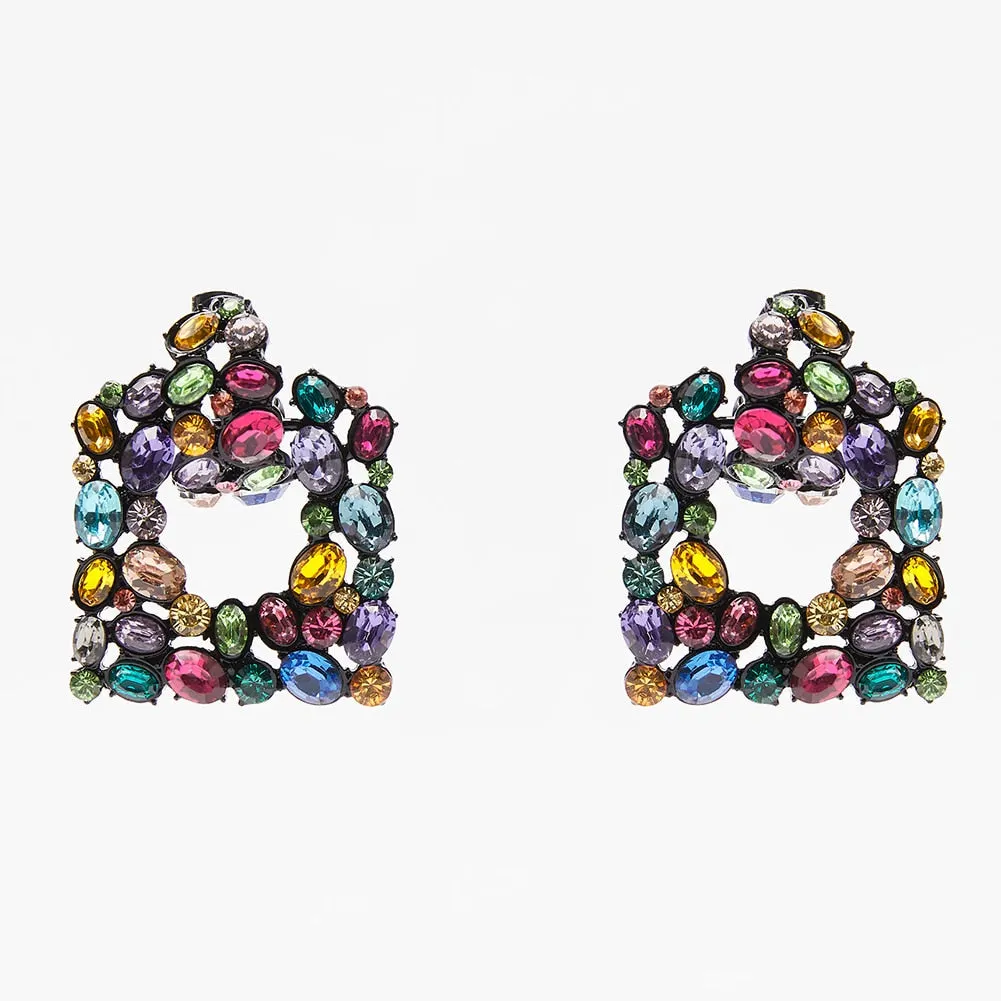 Dvacaman 2020 New Fashion Irregular Ceramic Pendant Earrings Women Vintage Handmade Resin/Wood/Metal Long Drop Earrings Jewelry