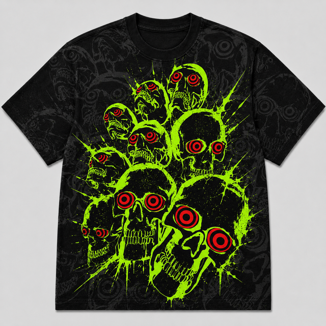 Street Neon Eyeballs Cotton T-Shirt
