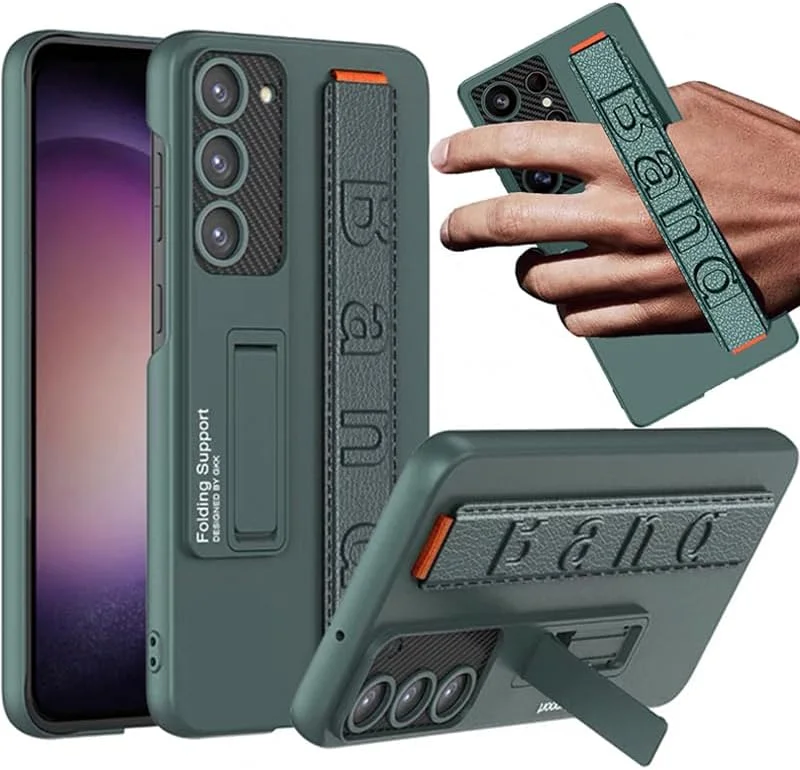 Suitable for S26 Ultra phone case, ultra-thin stand, elastic wrist strap, precision hole, shockproof protective case