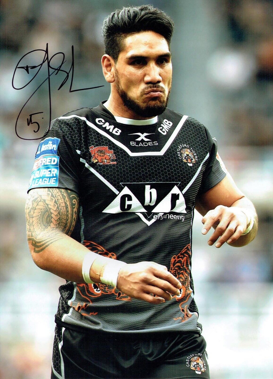 Jesse SENE LEFAO Castleford Rugby Signed Autograph 16x12 Photo Poster painting 3 AFTAL COA