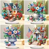  DIY American Flag House Special Shape Diamond Painting Desktop Home Ornament Kit