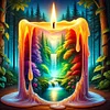 Forest Candle-Full Round Diamond Painting