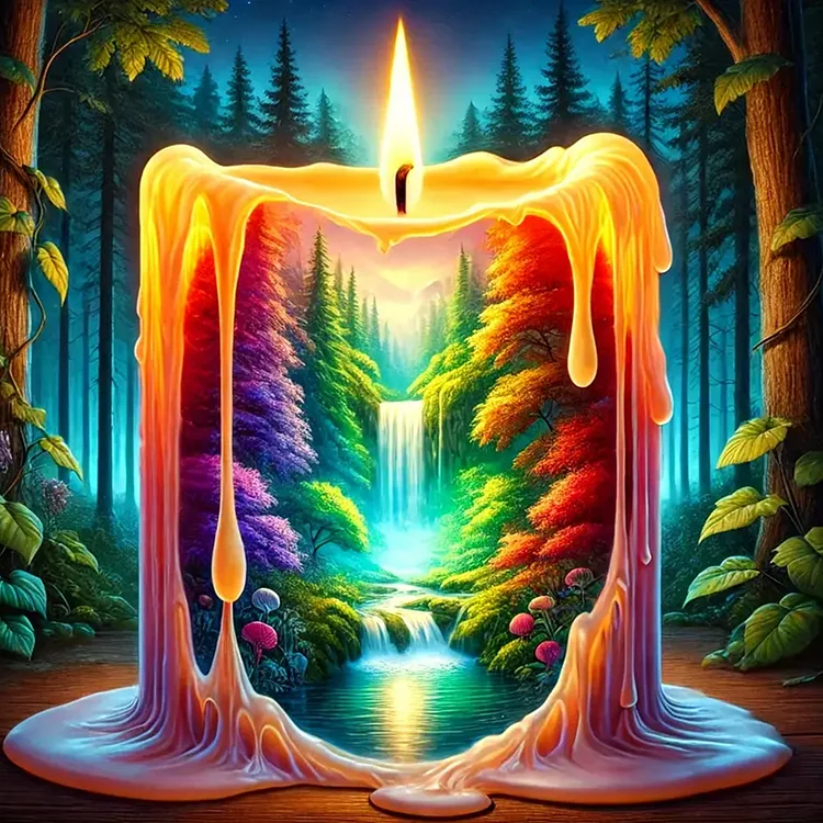 Forest Candle - Full Round - Diamond Painting(30*30cm)