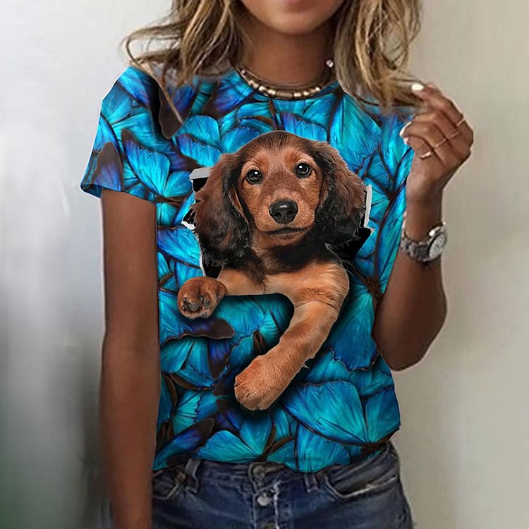 Artwishers Fun Butterfly 3D Pet Dog Short Sleeve T-Shirt