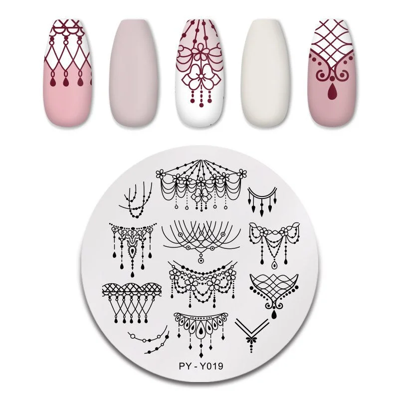 PICT YOU Nail Stamping Plates Texture Series Nail Art Image Plate Stainless Steel Nail Design Stamp Stencil Tools PY-J038-Nail Inspo