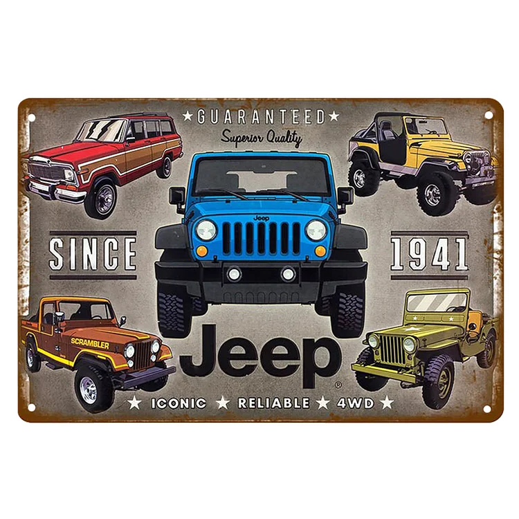 Jeep Cars - Since 1941 Vintage Tin Signs/Wooden Signs - 7.9x11.8in & 11.8x15.7in