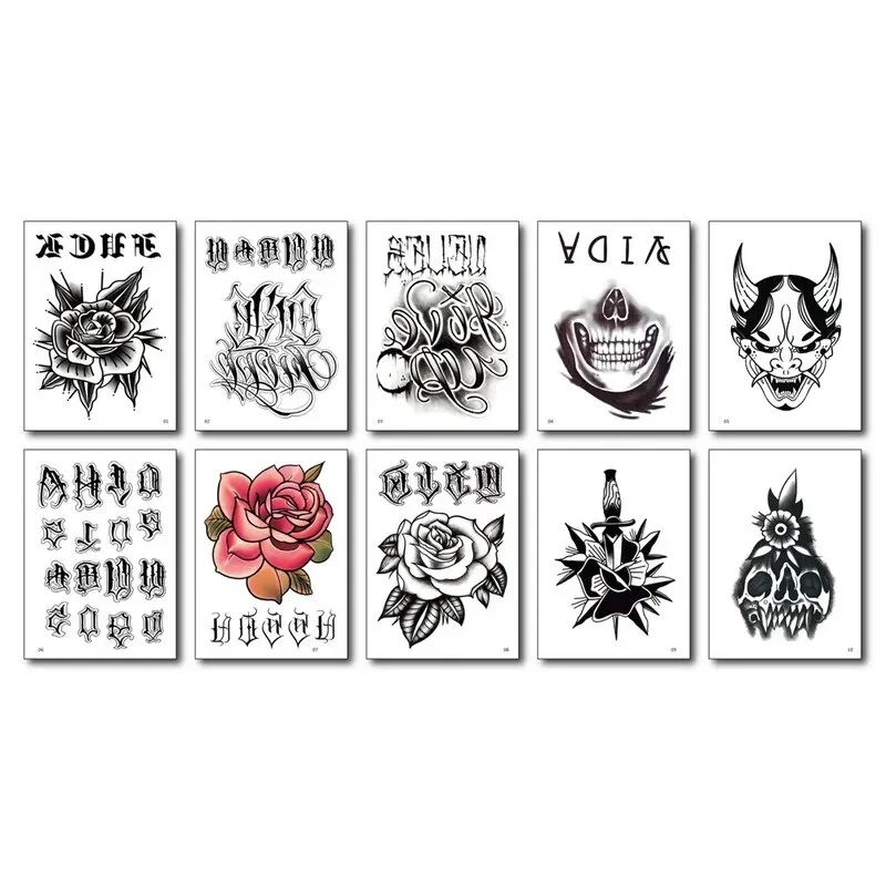 Sdrawing Waterproof Temporary Tattoo Sticker Hand flower tattoo Rose Fake flash Tattoo Arm Foot Back body art Girl Women Men