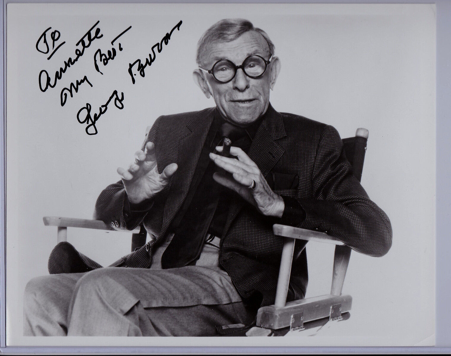 George Burns Hand Signed Autographed 8x10 Picture Photo Poster painting The Sunshine Boys