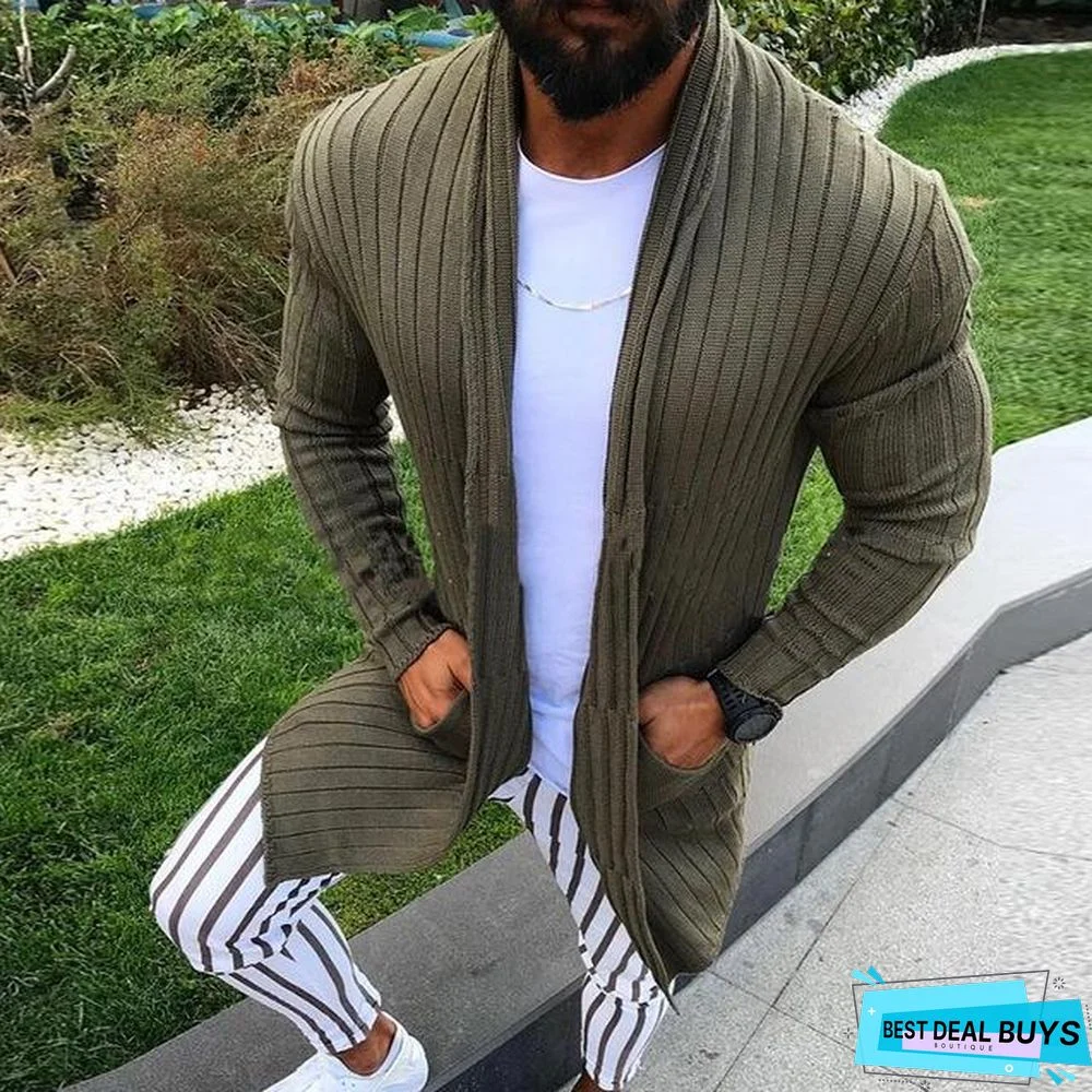 Men Clothes Open Stitch Casual Sweater coat Tricot Cardigan Male Autumn Hoodies Knitted Overwear Hombre