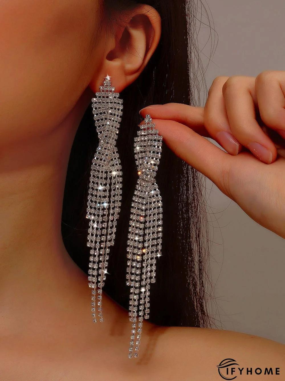 Party Style Elegant Diamond Tassel Earrings Festival Wedding Valentine's Day Dress Jewelry | IFYHOME