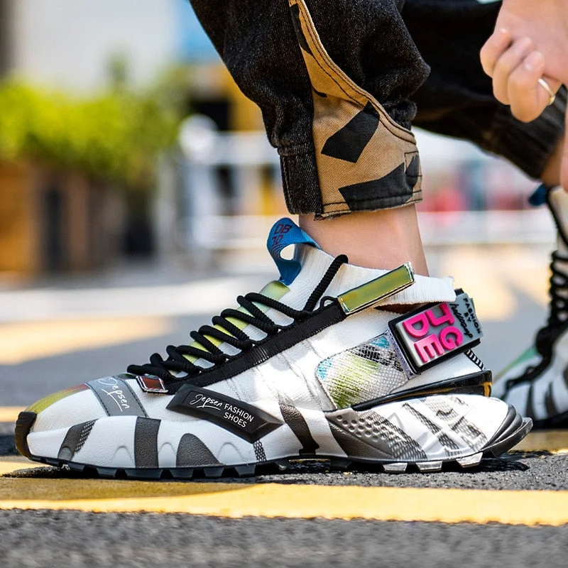 Fujin Genuines Quality Men Women Sneakers Platform Breathable Comfortable Women Shoes Chunky Ins Style Knitting Sock Shoes