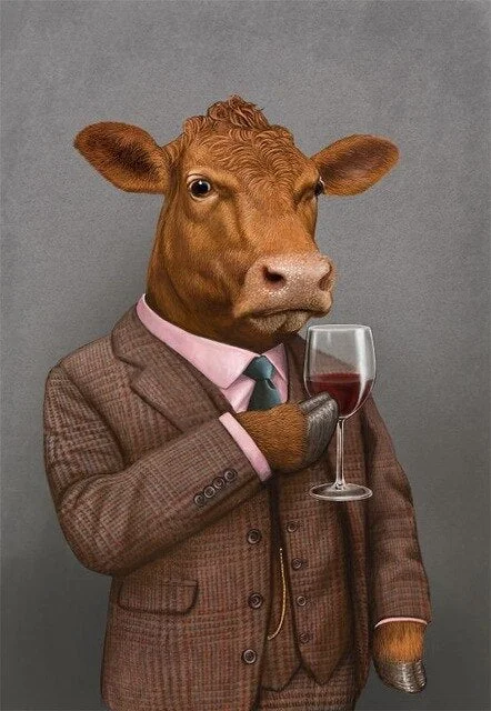 Cat Dog Cow Vintage Posters Animal Art Canvas Painting Posters and Print Wall Art for Living Room Home Decor (No Frame) 923