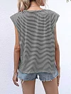 Casual Padded Shoulders Vest Top