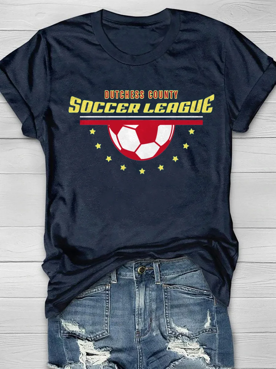 Football Print Casual Fashion Short Sleeve T-Shirt