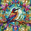 Framed Stained Glass Bird-Paint by Numbers Acrylic Painting 35*35CM With Color Box 5ML(24Colors)