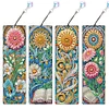 (US Local)4Pcs Special Shape Books Flowers 5D DIY Diamond Painting Bookmark Craft Kit