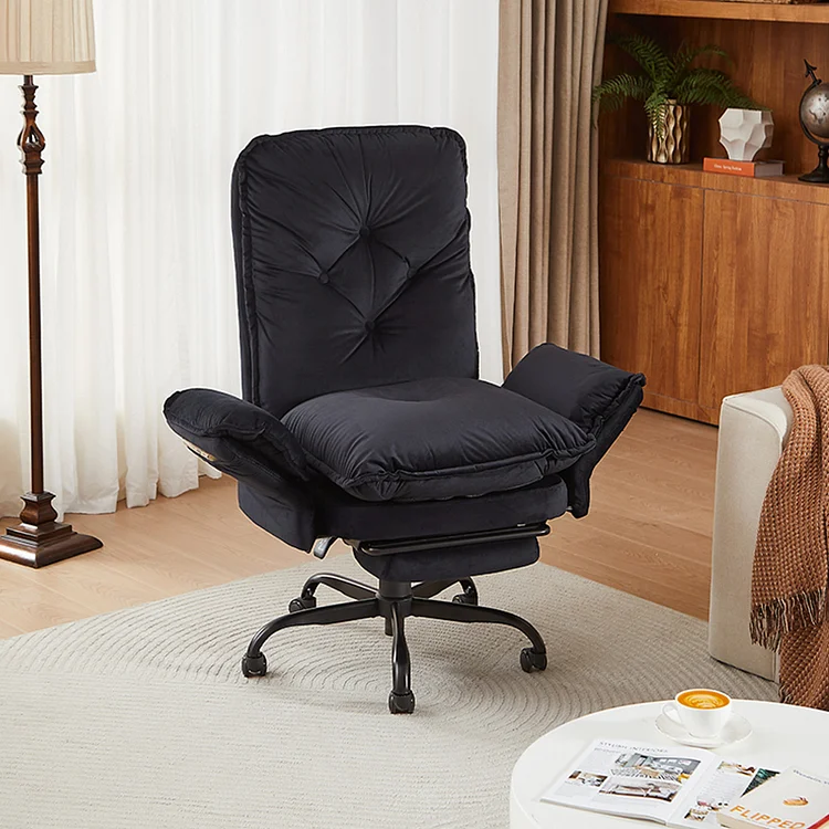 Bestier Big and Tall Executive Office Chair with Flip-up Arms for Adult, Wide Seat Ergonomic Computer Desk Chair,High Back Velvet Comfy Cross-Legged Office Chair with Footrest and Side Pockets