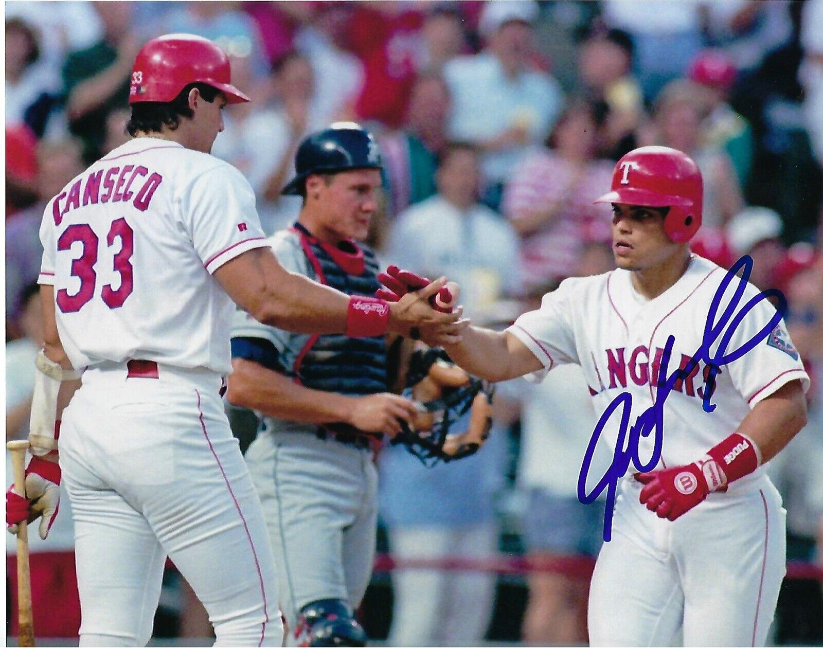 ivan rodriguez Signed Auto Pic Photo Poster painting Jose Canseco