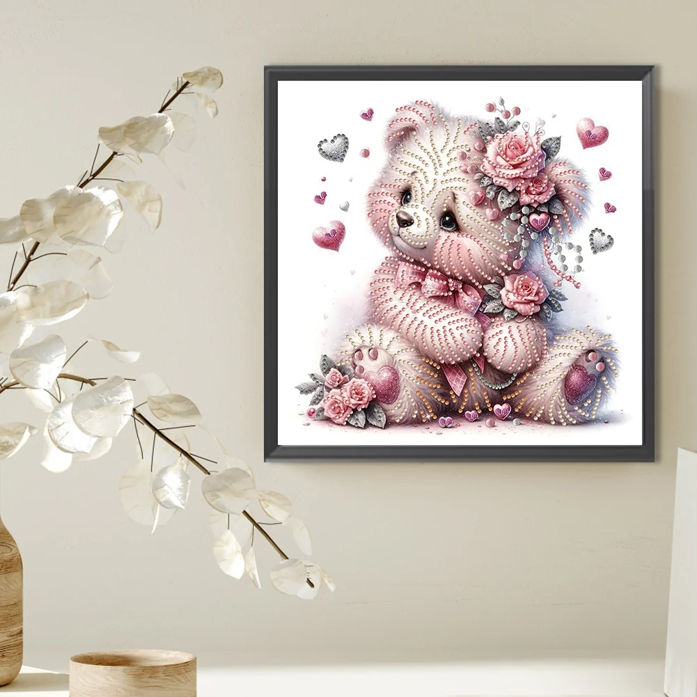 Diamond Painting - Partial Special Shaped Drill - Love Bear(Canvas|30*30cm)