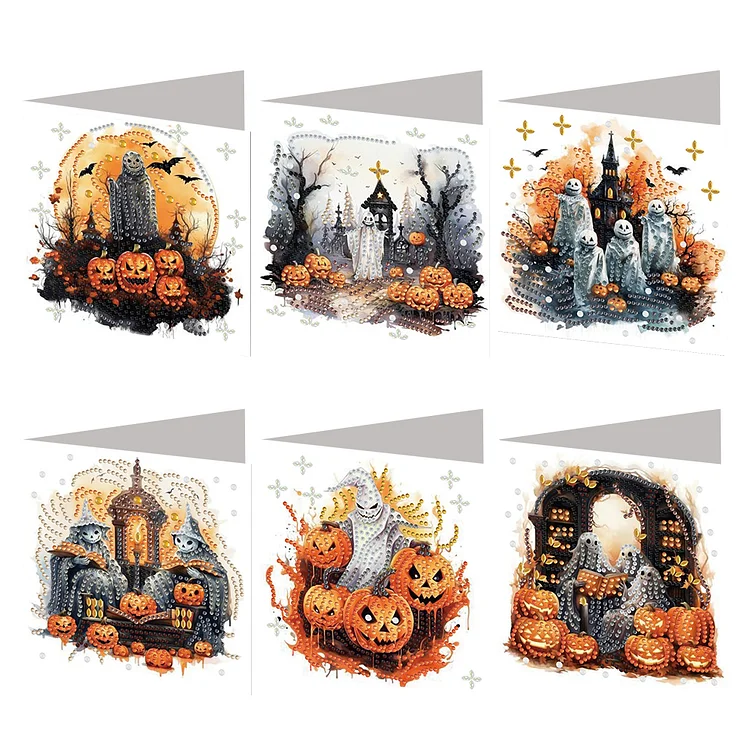 6PCS DIY Animal Pattern Diamond Art Greeting Cards Congratulations Cards Gifts Christmas gbfke