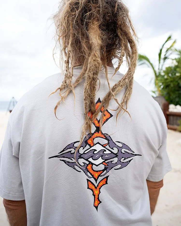 Tribal Wave Surf Art Printed Men's T-shirt
