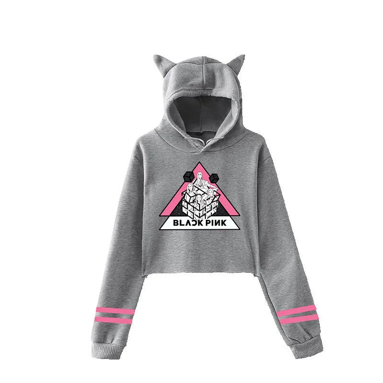 BLACKPINK Logo Cropped Hoodie