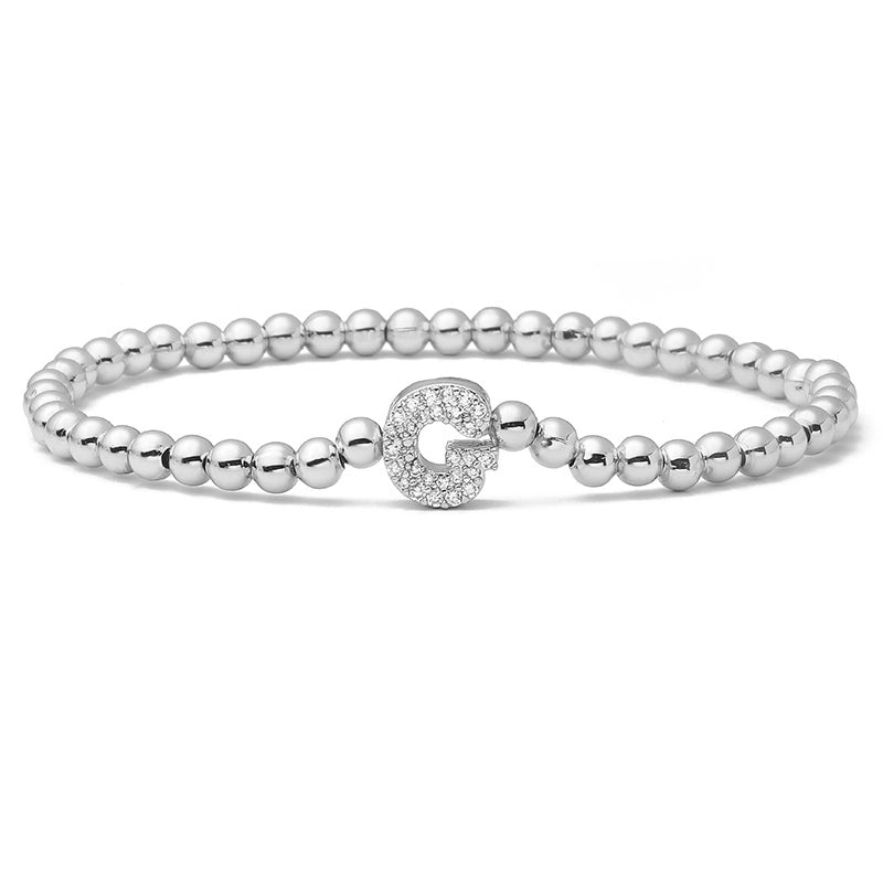 Vintage Style Minimalist Classic Style Letter Copper Zircon 18K Gold Plated Inlay Bracelets