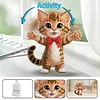 Xmas Acrylic Shaking Head 5D DIY Diamond Art Tabletop Decorations for Home (Cat)